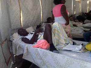 Patient holding Aqua Sciences Waterbag